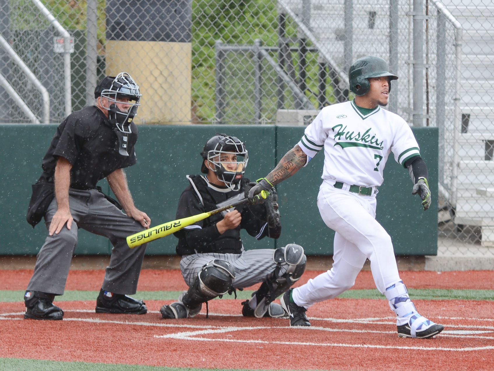ELAC freshman center fielder Morgan Lomax singled three times and doubled in the Huskies' 2-1 series win against Rio Hondo College. (Photo by Tadzio Garcia)