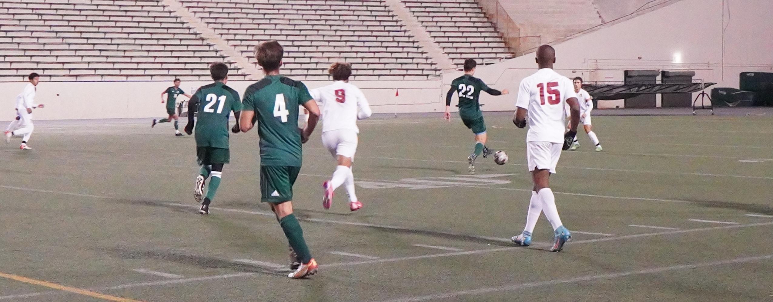Anco Veigo drives to score one of his record four goals
