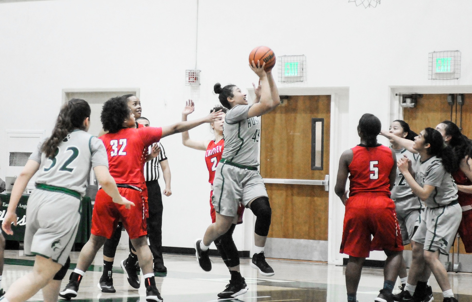 East Los Angeles College forward Monica Garcia spins a move to get open and take a shot in a 68-56 win over Chaffey College. (Photo by Tadzio Garcia)